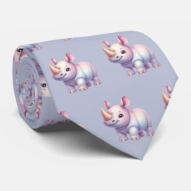 Noshörningar Noshörning Modern Kawaii Söta Ungar Slips (Rullad)