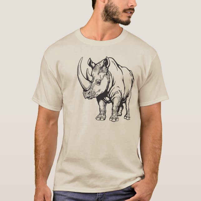 noshörningar t shirt (Framsida)