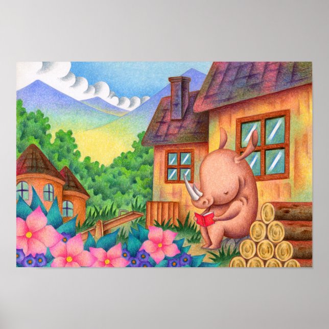 Noshörningens läsedag. poster (Framsidan)