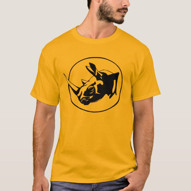 Noshörningsilhouettedesign Tee Shirt (Framsida)