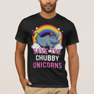 Noshörningspara den Magical regnbågen för knubb T Shirt