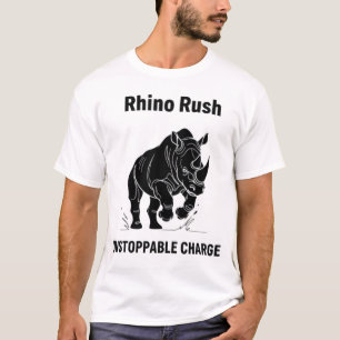 Noshörningsrusning Obönhörlig Laddning Minimalisti T Shirt