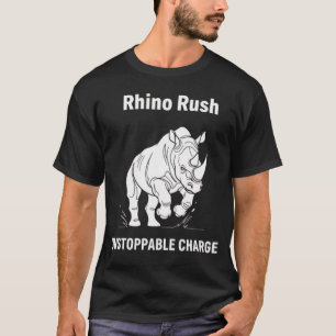 Noshörningsrusning Obönhörlig Laddning Minimalisti T Shirt