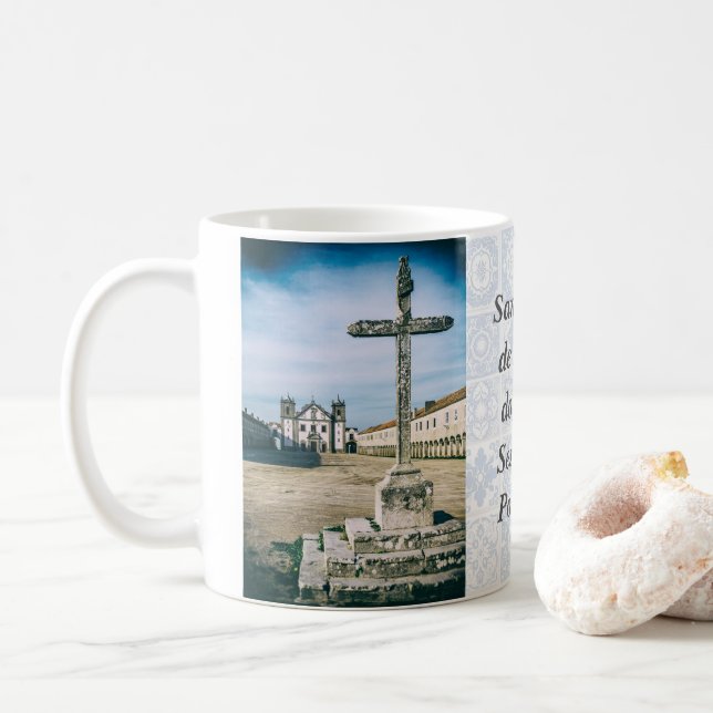 Nossa Senhora do Cabo Sanctuary, kor och kyrka Kaffemugg (Med munk)