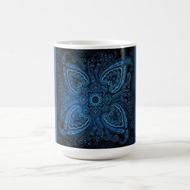 Nostalgi Blå Paisley-mönster Kaffemugg (Center)