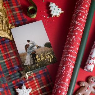 Nostalgi på Låda: Retro Julstämning Tartan Julkort