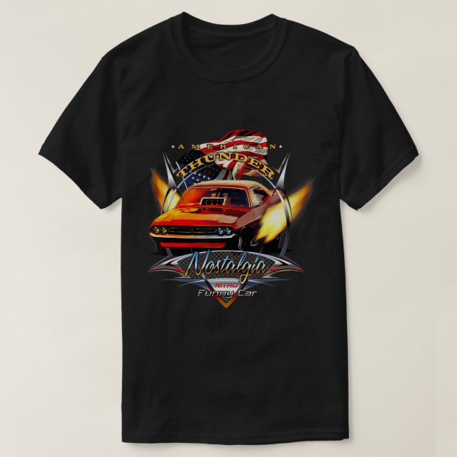 Nostalgia Funny Car American Drag Tävla T-shirt (Design framsida)