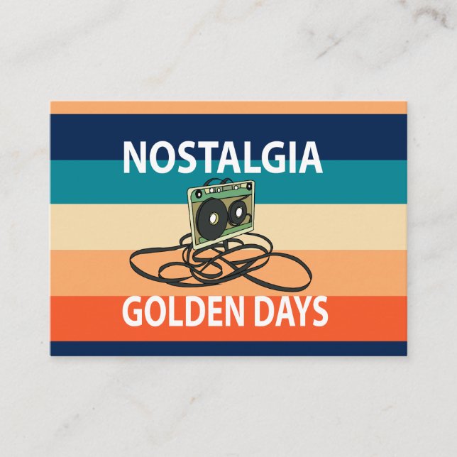 Nostalgia Golden Days Cassette Tape Visitkort (Framsida)