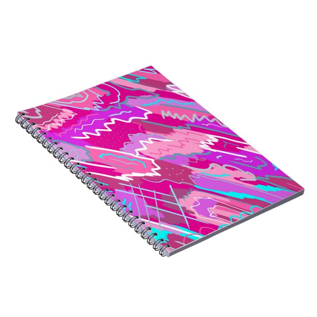 Nostalgia pop Art i Magenta på 90-talet Anteckningsbok (Högra Sidan)