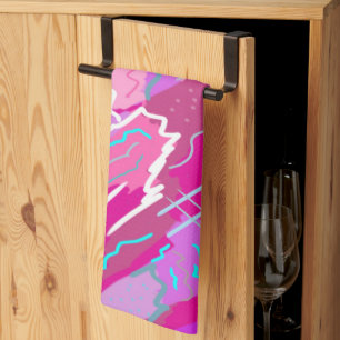 Nostalgia pop Art i Magenta på 90-talet Kökshandduk