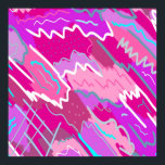 Nostalgia pop Art i Magenta på 90-talet Poster<br><div class="desc">Abstrakt med fet stil och roligt i nyp och lila med uttrycksmarkeringar och accenter.</div>