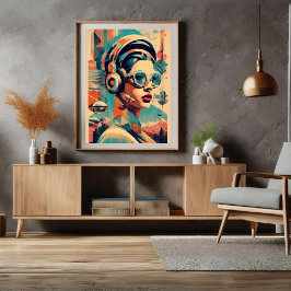 Nostalgia Twist Futurism Poster kvinnor