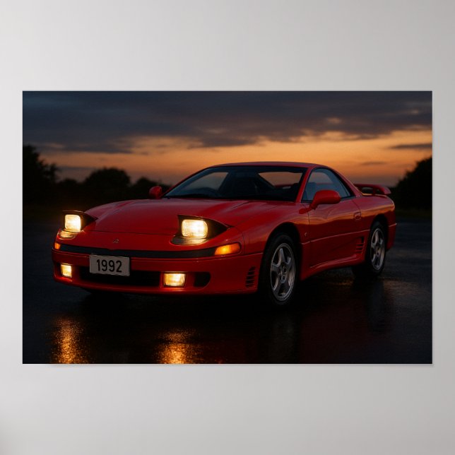 Nostalgic 1992 Mitsubishi GTO Poster (Framsidan)