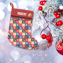 Nostalgic Barber Occupation | Faux Red Glitter Liten Julstrumpa
