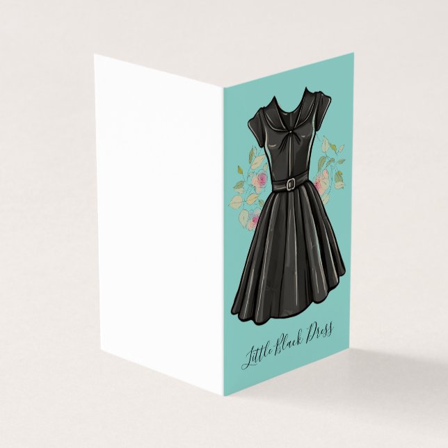 Nostalgic Beauty Little Black Dress LBD Blank Kort (Utsida)