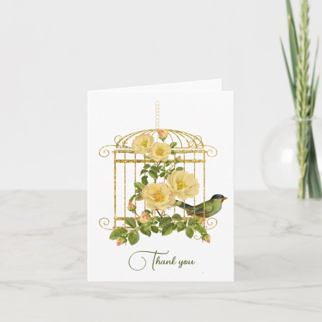 Nostalgic Bird Cage och Ro Tack för ditt kort (Framsida)