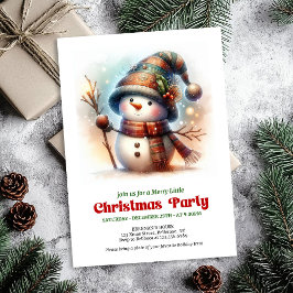Nostalgic cartoon snowman invite festive printable inbjudningar
