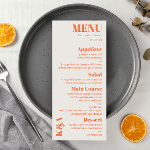Nostalgic Charm Retro Bröllop Menu Reklamkort