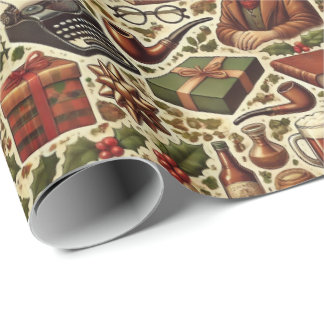 Nostalgic Christmas Wrapping Paper for Grandfather Presentpapper