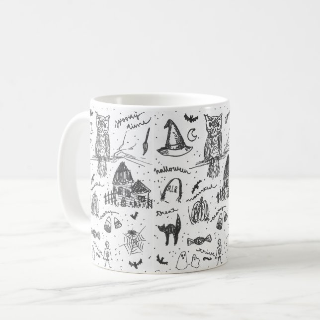 Nostalgic Classic Halloween Print Coffee Mugg (Framsida vänster)