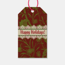 Nostalgic Classic William Morris Red Helgdag Presentetikett