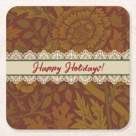 Nostalgic Classic William Morris Red Helgdag Underlägg Papper Kvadrat