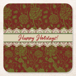 Nostalgic Classic William Morris Red Helgdag Underlägg Papper Kvadrat