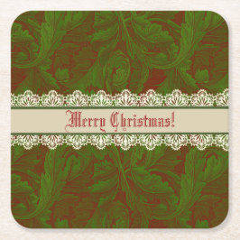 Nostalgic Classic William Morris Red Helgdag Underlägg Papper Kvadrat