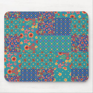 Nostalgic Faux Patchwork Mönster Mousepad Musmatta