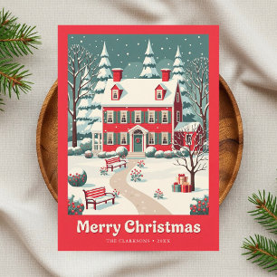 Nostalgic God jul Red House Retro Julkort