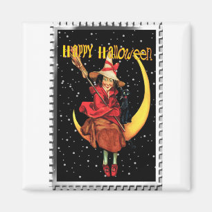 Nostalgic Halloween Bra Witch och hennes Katt Magnet