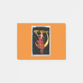 Nostalgic Halloween Bra Witch och hennes Katt Post-it Block