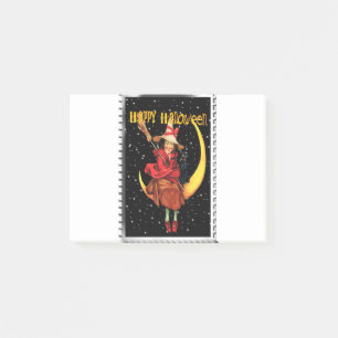 Nostalgic Halloween Bra Witch och hennes Katt Post-it Block