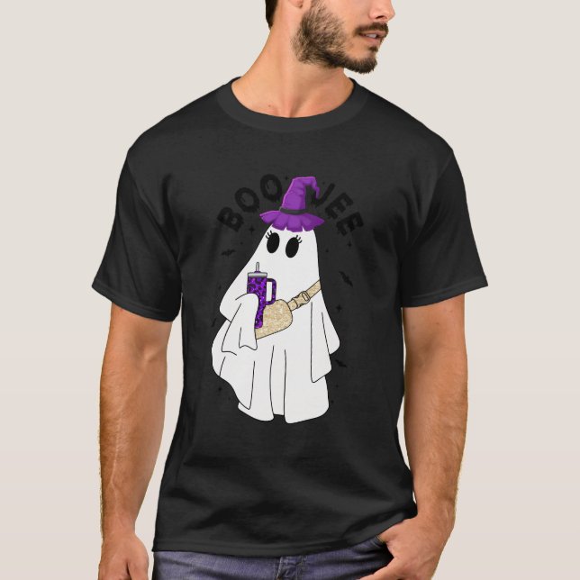 Nostalgic Halloween Ghost Costume for Women Boujee T Shirt (Framsida)