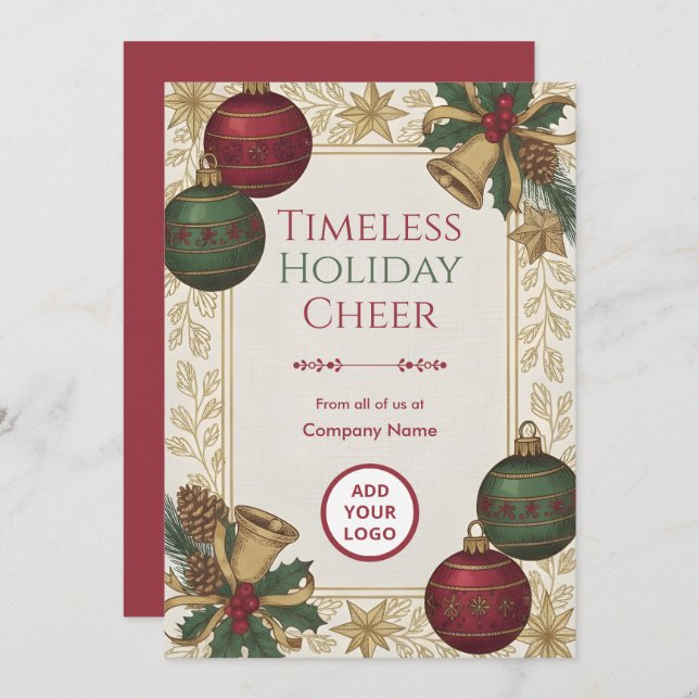 Nostalgic Heirloom Holiday Client Logo Ready Pack Julkort (Fram/baksida)