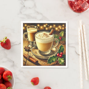 Nostalgic Helgdag Beverage Eggnog Latte Découpage Pappersservett