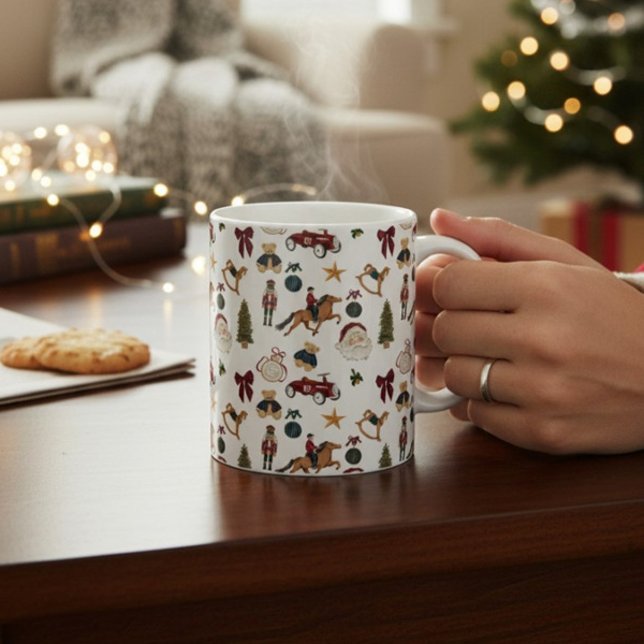 Nostalgic Holiday Toys Watercolor Mug Kaffemugg (Skapare uppladdad)