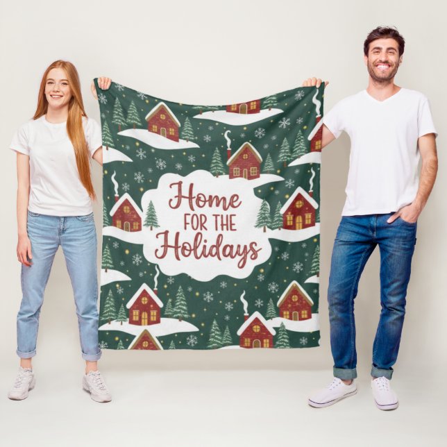 Nostalgic Home for the Holidays Cozy Christmas Fleecefilt (På plats)