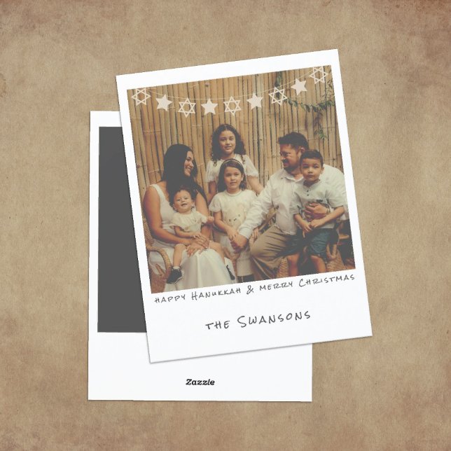 Nostalgic Instant Photo Hanukkah/jul Julkort (Skapare uppladdad)