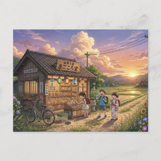 Nostalgic Japanese Dagashiya Candy Store - Anime S Vykort