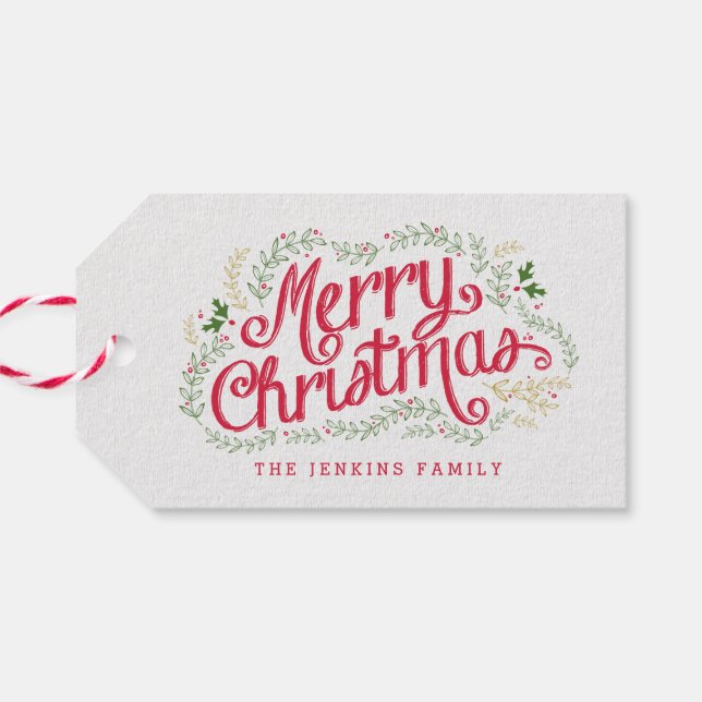 Nostalgic Jul Helgdag Gift-Märkre Presentetikett (Baksidan Horisontell)