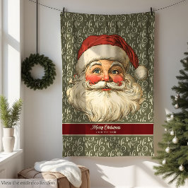 Nostalgic Jultomten Blanket i Classic Red Stil Fleecefilt