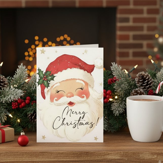Nostalgic Jultomten God jul Personlig Helgkort (Nostalgic Santa Claus Merry Christmas Personalized Holiday Card)