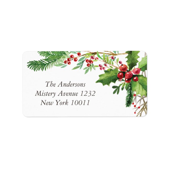 Nostalgic Merry Berry jul Adressetikett (Framsidan)