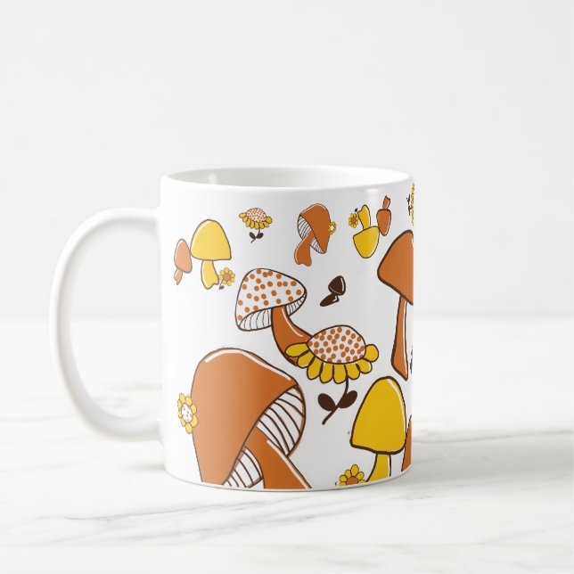 Nostalgic Mushroom Mönster Kaffemugg (Vänster)
