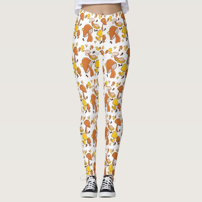 Nostalgic Mushroom Mönster Leggings (Framsida)