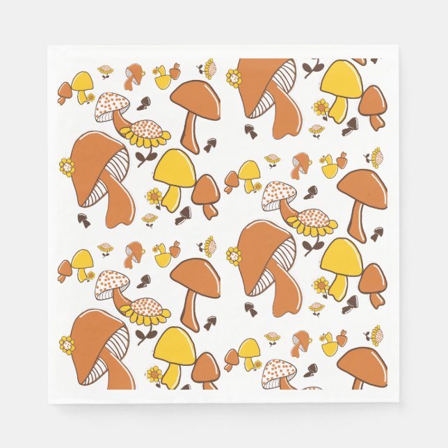 Nostalgic Mushroom Mönster Pappersservett (Framsidan)