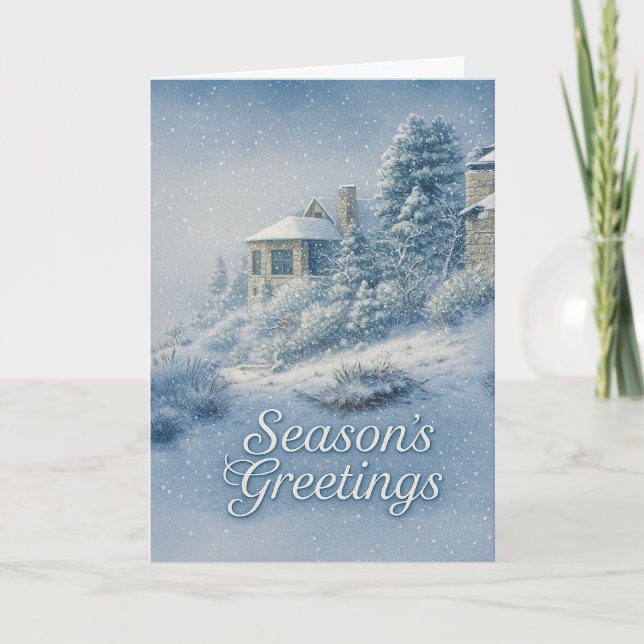 Nostalgic North Rim Lodge Winter Scenery Helgkort (Framsida)