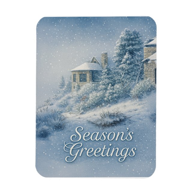 Nostalgic North Rim Lodge Winter Scenery Magnet (Vertikal)