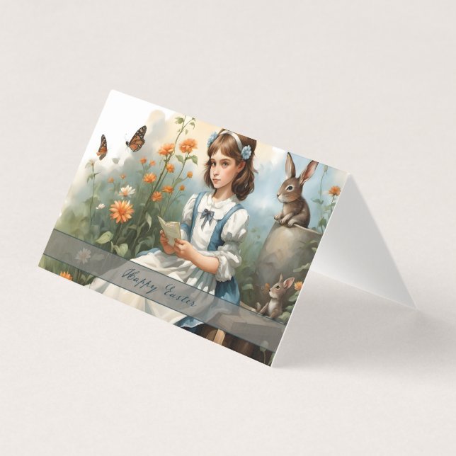 Nostalgic Påsk Idyll Kort (Framsida)